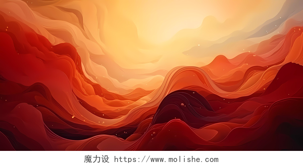 大气柔和红色层次感立体抽象云层波浪纹理背景